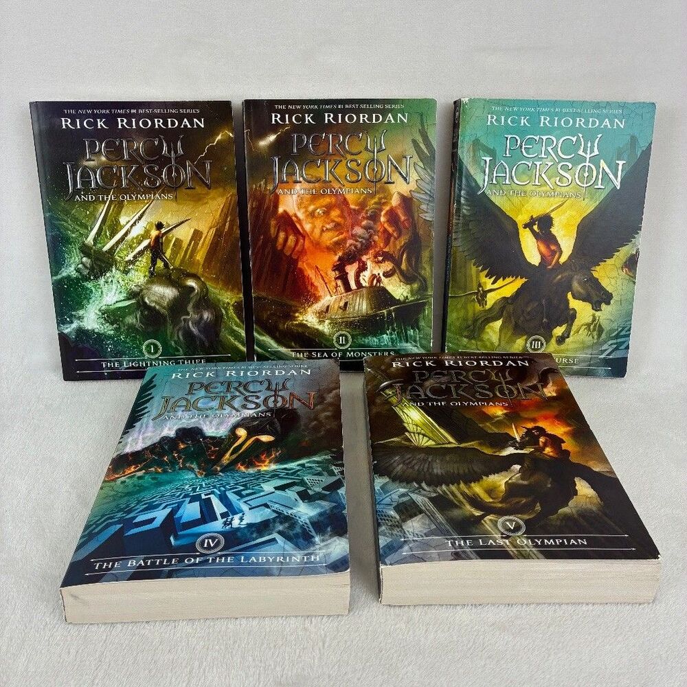 Percy Jackson Olympians Complete Set Books 1-5 Rick Riordan Paperback Lot